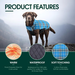 Kuoser dog coat adjustable closure with magic stickers ensures a snug fit