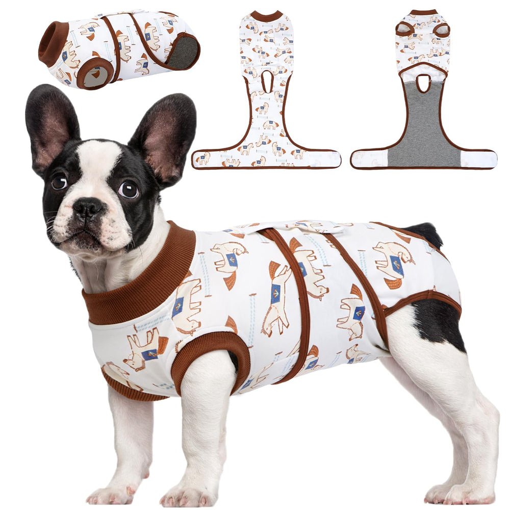 Kuoser dog recovery suit front view protects incisions and aids gentle post-surgery wear