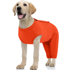 Kuoser dog recovery suit rear legs orange fabric helps guard wounds without a cone.