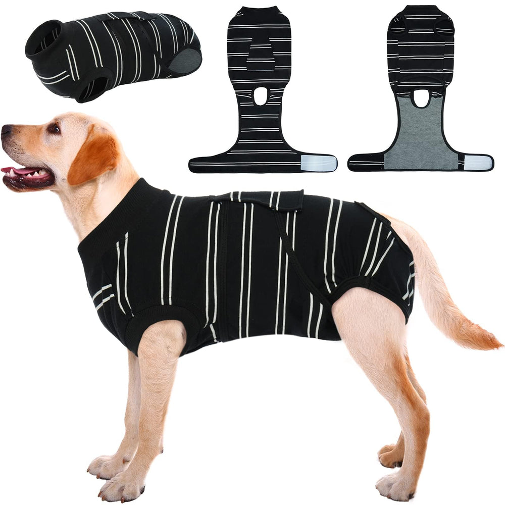 Kuoser dog surgery recovery suit blue roll-up design for easy bathroom access