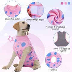 Kuoser dog surgery suit soft breathable fabric enhances comfort during recovery.