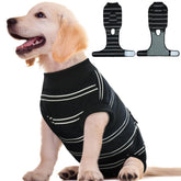 Kuoser dog surgery recovery suit blue stripes eases post-op care.