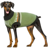 Kuoser dog sweater front view shows cozy knit for easy outdoor wear.