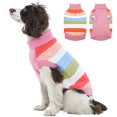 Kuoser dog sweater pink 2XL front view keeps pets warm during chilly walks