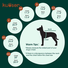 Kuoser Dog Sweater XL worn on a large dog demonstrates secure fit and style.