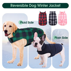 Kuoser reversible dog jacket hook-loop closures for easy on/off