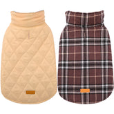 Kuoser Warm Dog Coat front view shows adjustable fit and cozy fleece lining for cold walks.