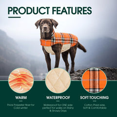 Kuoser Warm Dog Coat reverses with easy closures for two looks and comfort
