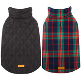 Kuoser waterproof dog coat in royal blue shown on a dog during rainy walks.