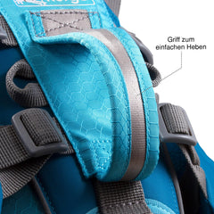 Kurgo Big Baxter reflective trim enhances safety in low light during dawn or dusk walks.