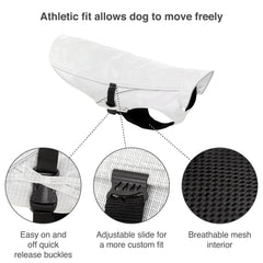 Kurgo Halifax Rain Shell reflective piping enhances visibility during low light walks