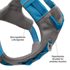 Kurgo Journey Air Harness ripstop fabric provides rugged durability for adventures.
