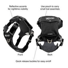 Kurgo Stash n' Dash Harness showing ripstop fabric for rugged use.