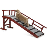 KUVETO dog ramp wooden top platform enables sturdy, safe bed access.