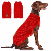 KYEESE dog Christmas sweater large red with leash hole for nighttime visibility