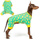KYEESE dog pajamas yellow ducks pattern with cozy pullover design for easy dressing