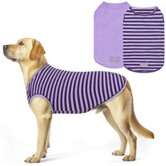 KYEESE 2Pack striped dog shirts for medium dogs in purple, breathable cotton for comfort