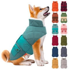 KYEESE dog coat warm waterproof front view keeps small dogs cozy during winter strolls.