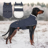 KYEESE dog coat back view shows waterproof windproof protection for large dogs.