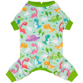 kyeeese dog pajamas colorful dinosaurs front view provides comfy daily wear