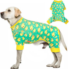 KYEESE dog pajamas yellow ducks pattern pullover for easy daily comfort