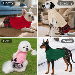 KYEESE dog sweater gingham-patchwork elevates everyday preppy style