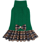 KYEESE dog sweater green turtleneck for cozy warmth on walks