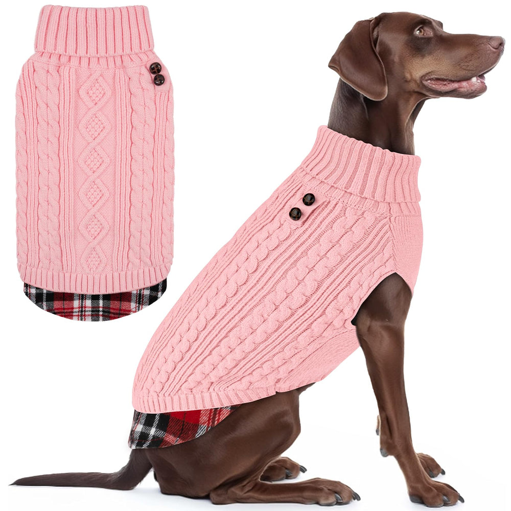 KYEESE dog sweater front view shows stretchy knit for comfortable movement