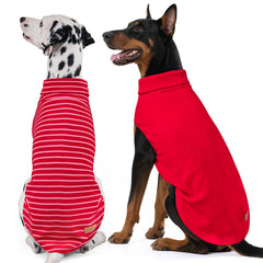 KYEESE dog sweater warm red front view shows cozy fit for winter walks