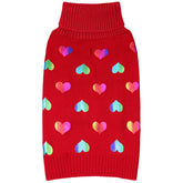 Kyeeese Valentines dog sweater front view showcases soft turtleneck warmth.