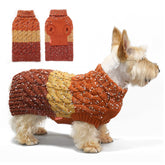 KYEESE color-block dog sweater front view offers cozy warmth for small dogs