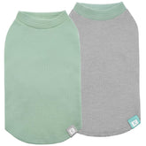 KYEESE dog shirts green front view in breathable waffle fabric for cozy everyday wear