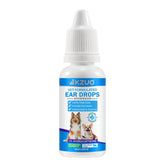 KZUO dog ear infection treatment bottle showing calming, vet-recommended relief for itchy ears.