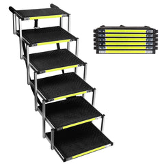 KZYZZFRID sturdy 6-step dog stair side view shows durable frame for reliable pet access