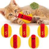 L1rabe hot dog catnip toy with varied expressions to spark play