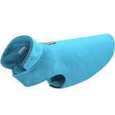 La La Pet Creation Core windproof plush jacket blue XXL, front view, keeps pets warm on cold walks.