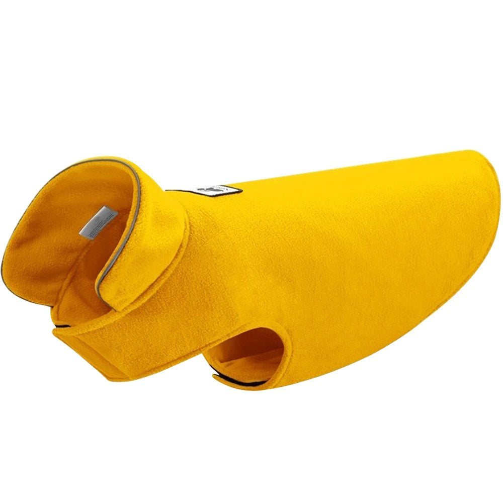 La La Pet Creation Core windproof plush jacket front view shows warm protection for winter walks