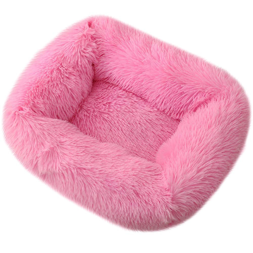 La La Pet Donut Bed pink outer view highlights plush shell and inviting shape.