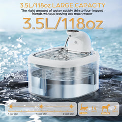 LABEKA cat water fountain 3-5l-tank reduces refills for busy households.