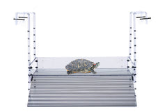 LaBrinx Designs extra-large wide hanging turtle ramp inside tank view, showcasing generous basking space.