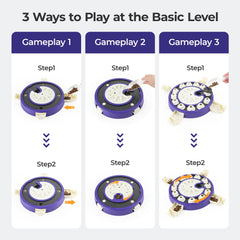 LACCEN dog puzzle spin mode showing rotating sections for problem solving