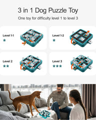 LACCEN dog puzzle toy sliding lid challenge engages noses and paws for steady problem-solving