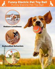 LADFAR interactive rolling dog toy bouncing mode on carpet for quieter play.