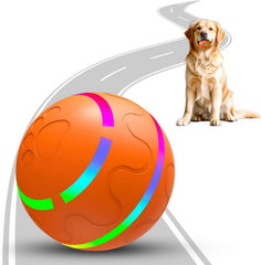 LADFAR interactive rolling dog toy front view demonstrates motion-activated play.