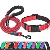 Ladoogo collar perro con neopreno acolchado en rojo para mayor comodidad.