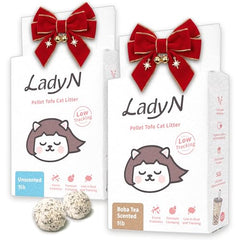 Lady N tofu cat litter packaging shows 9lb packs for easy home setup.