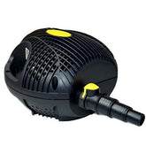 Laguna Max-Flo 1350 waterfall-pump provides steady flow for a backyard pond waterfall