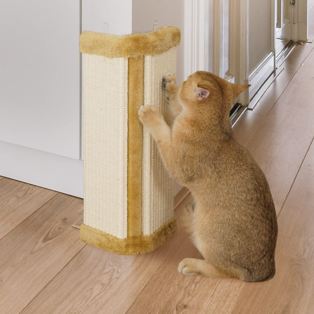 Lahas cat wall corner scratcher front view shows space-saving furniture protection