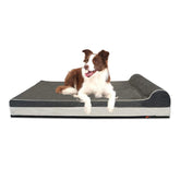 Laifug orthopedic memory foam dog bed with pillow support for joints comfort.