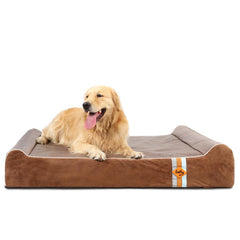 Laifug orthopedic memory foam extralarge dog bed cover highlights durable water-resistant lining for easy cleanup.